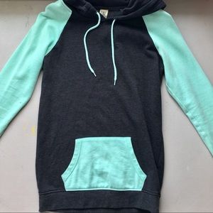 EUC Tunic Zine Two-Tone Long Hoodie Small